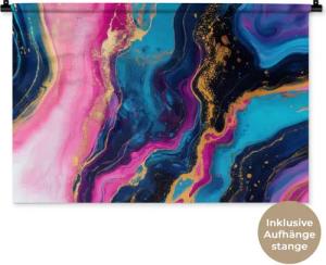 MuchoWow Wandteppich Marmor - Modern - Gold