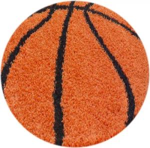 Stilvoll Günstig Kinderteppich für Spiel-Kinderzimmer Basketball Design für Jungs und Mädchen, Rund, Höhe: 30 mm