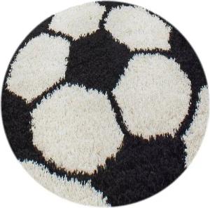Stilvoll Günstig Kinderteppich für Spiel-Kinderzimmer Fußball-Design für Jungs und Mädchen, Rund, Höhe: 30 mm