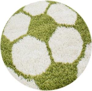 Stilvoll Günstig Kinderteppich für Spiel-Kinderzimmer Fußball-Design für Jungs und Mädchen, Rund, Höhe: 30 mm