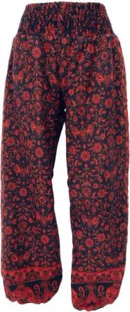 Guru-Shop Relaxhose Flauschige Paisley Boho Pluderhose,.. Ethno Style