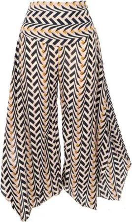 Guru-Shop Relaxhose Palazzohose, weite bedruckte Boho Sommerhose,.. alternative Bekleidung