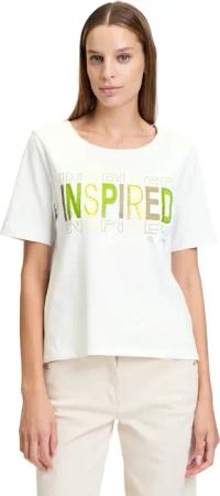 Betty Barclay Kurzarmshirt "Betty Barclay Basic Shirt mit Aufdruck", (1 tlg.), Glitzersteine
