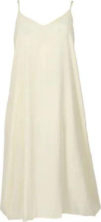 Guru-Shop Midikleid Midikleid, Sommerkleid, Trägerkleid - creme alternative Bekleidung