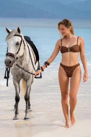 Eco Animal Print Verstellbare Träger Bikini-Set