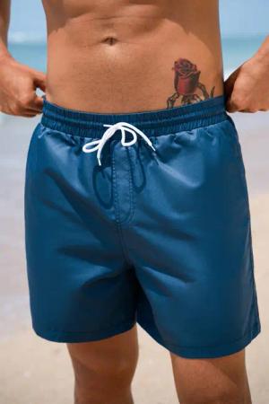 Blaue Kordelzug Badeshorts