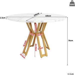 TavilaEcon Essgruppe Modern Stil mit goldenen Beinen, weiße marmorierte Tischplatte, (Set, 5-tlg., Marmortisch + 4 Samtstühle)