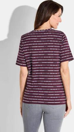 Jersey-Shirt mit Streifenmuster - beere / grau / gestreift - Gr. 42 von Goldner Fashion