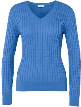 Tchibo - Zopfstrickpullover - Damen - Gr. M - blau