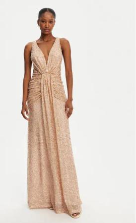 Babylon Abendkleid S00887 Goldfarben Slim Fit
