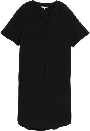 TOM TAILOR Damen Kleid aus Viskose, schwarz, Uni, Gr. 36