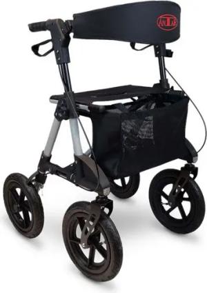 Antar Rollator Outdoor Rollator »AT51031«, ergonomische Griffe, offene Einkaufstasche, Stockhalter, Rückengurt