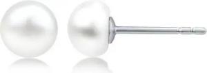 DANIEL CLIFFORD Perlenohrringe 'Rita' Ohrstecker Silber 925 echte Süßwasserzucht Perle weiß (inkl. Verpackung), Perlenstecker 6,5mm Durchmesser, haut- und allergiefreundlich