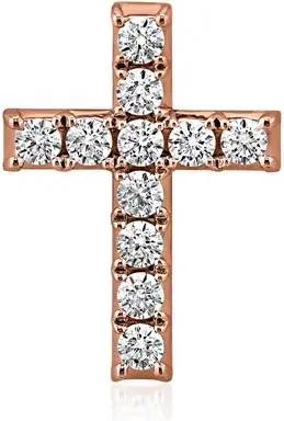 Kreuzanhänger mit Diamanten für Damen aus Roségold
