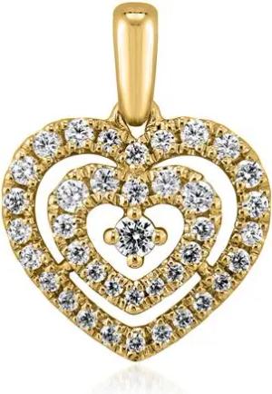 Damen Anhänger Herz mit Diamanten aus Gelbgold