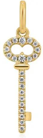 Anhänger Schlüssel für Damen aus Gelbgold mit Diamanten
