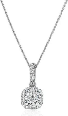 Kette für Damen mit Anhänger, Weißgold, Diamanten