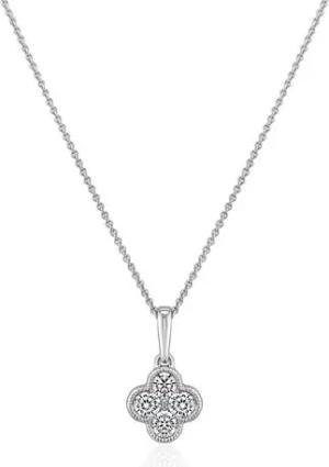Diamantkette mit Anhänger aus Weißgold, lab grown