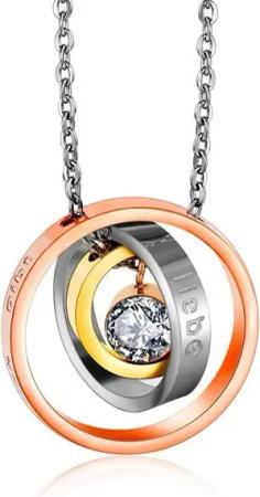 Kim Johanson Kette mit Anhänger Tricolor (2-tlg), mit einer persönlichen Liebesbotschaft