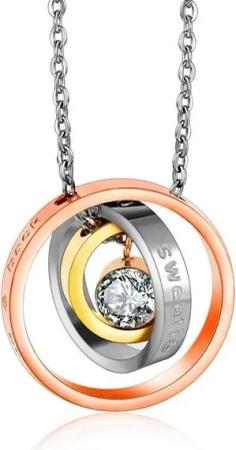 Kim Johanson Kette mit Anhänger Tricolor (2-tlg), mit einer persönlichen Liebesbotschaft