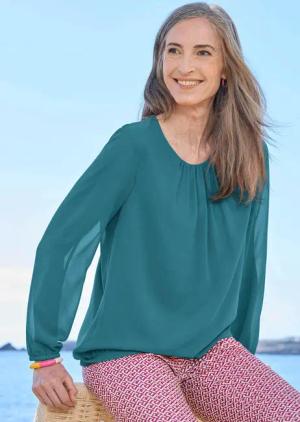 Bluse - petrol - Gr. 23 von Goldner Fashion