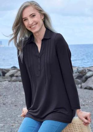 Tunikashirt - marine - Gr. 44 von Goldner Fashion