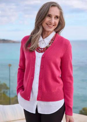 Strickjacke - pink - Gr. 21 von Goldner Fashion