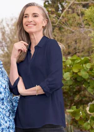 Bluse - blau - Gr. 52 von Goldner Fashion