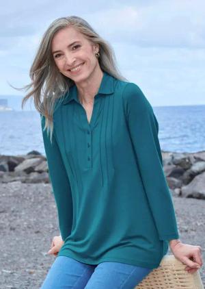 Tunikashirt - petrol - Gr. 54 von Goldner Fashion
