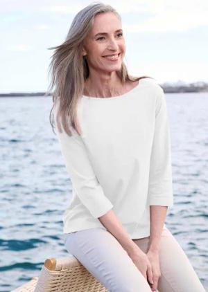 Shirt - cremeweiß - Gr. 50 von Goldner Fashion