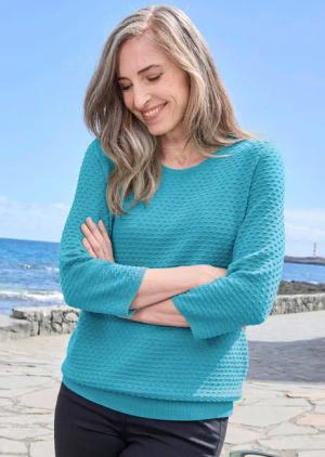 Pullover - türkis - Gr. 52 von Goldner Fashion