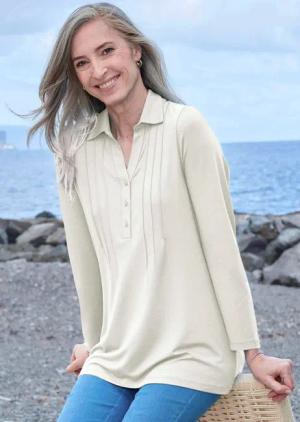 Tunikashirt - cremeweiß - Gr. 19 von Goldner Fashion
