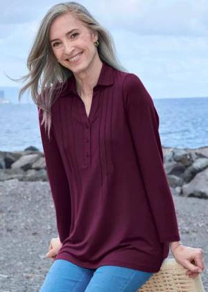 Tunikashirt - bordeaux - Gr. 20 von Goldner Fashion
