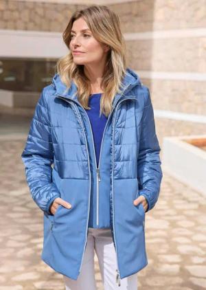 Steppmantel - rauchblau - Gr. 50 von Goldner Fashion