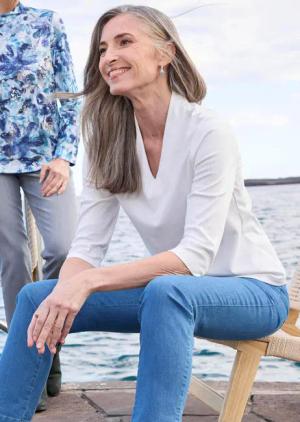 Shirt - cremeweiß - Gr. 44 von Goldner Fashion