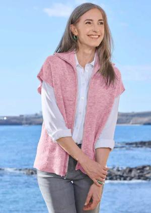 Strickweste - rosé - Gr. 50 von Goldner Fashion