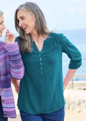 Bluse - petrol - Gr. 40 von Goldner Fashion