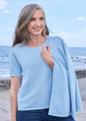 Pullover - hellblau - Gr. 24 von Goldner Fashion