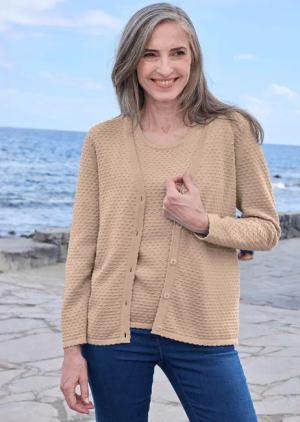 Strickjacke - hellblau - Gr. 50 von Goldner Fashion
