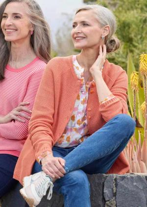 Strickjacke - terrakotta - Gr. 50 von Goldner Fashion