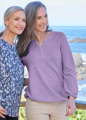 Shirt - flieder - Gr. 52 von Goldner Fashion