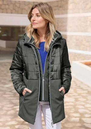 Steppmantel - khaki - Gr. 42 von Goldner Fashion
