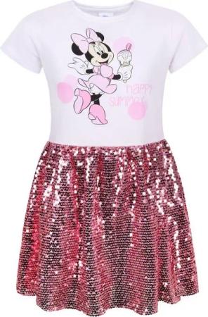Sarcia.eu Sommerkleid Pink-weißes Mädchen Sommerkleid,Pailetten Minnie Maus DISNEY, 116
