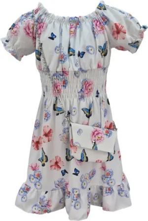 Girls Fashion Sommerkleid Mädchen Kleid Sommerkleid mit Tasche, K9532e