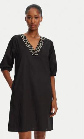 Selmark Sommerkleid BN198 Schwarz Relaxed Fit