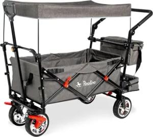 Pinolino Klappbollerwagen AddPlus mit Bremse, grau meliert