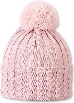 Sterntaler Bommelstrickmütze Rippe rosa