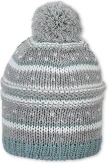 Sterntaler Bommelstrickmütze Mustermix silber melange