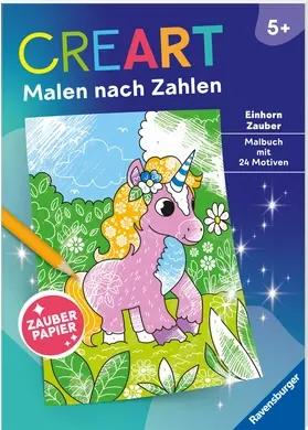 Ravensburger CreArt Malen nach Zahlen ab 5, Zauberpapier: Einhorn Zauber