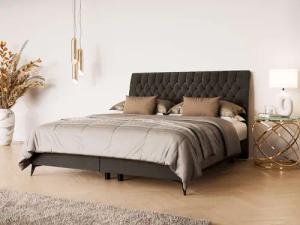 Leonique Polsterbett "SYDNEE mit Matratze und Topper, in 2 Breiten (160 und 180 cm)", Boxspringbett mit Kopfteil, Bettkasten, Matratze (BFK/TFK) und Topper